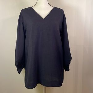 COS Black V-Neck Blouse
